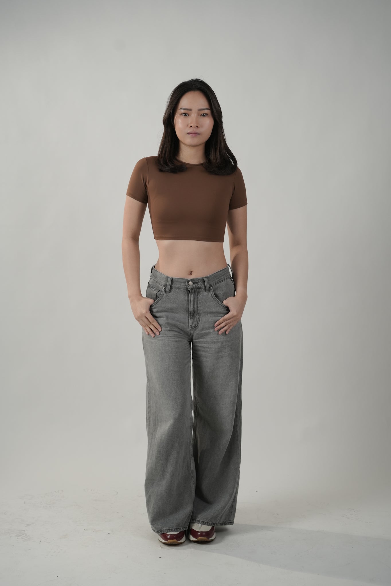 Cropped Tee in Espresso