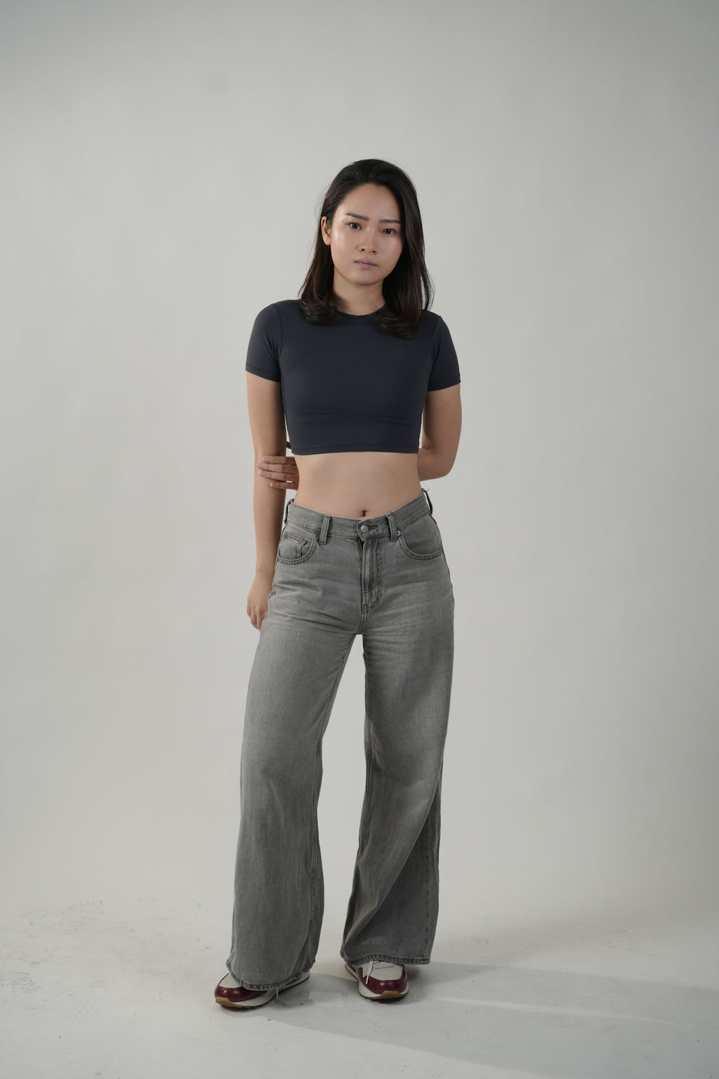 Cropped Tee in Slate