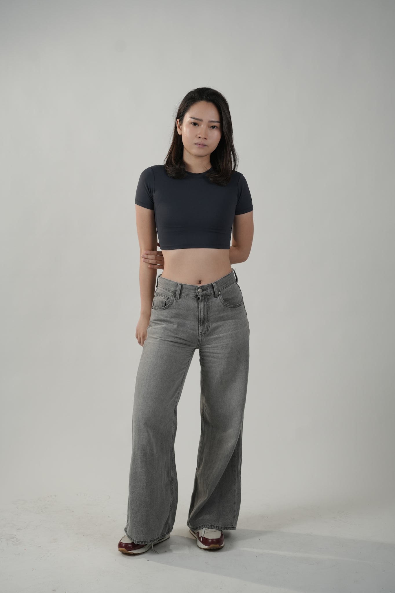 Cropped Tee in Slate