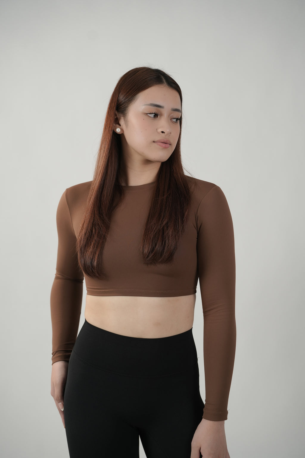 Cropped Long Sleeve in Espresso