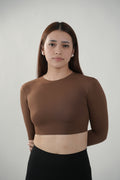 Cropped Long Sleeve in Espresso