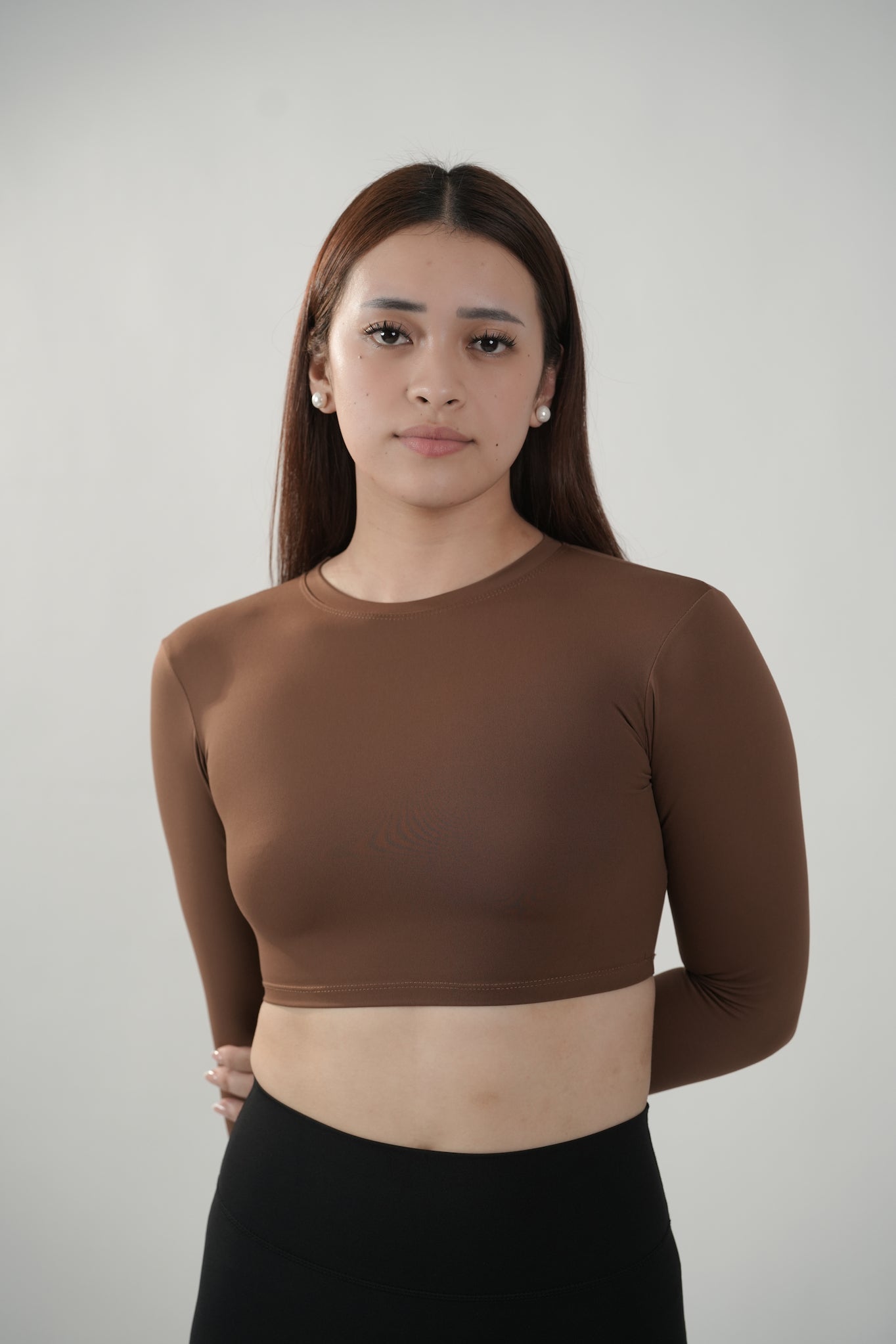 Cropped Long Sleeve in Espresso