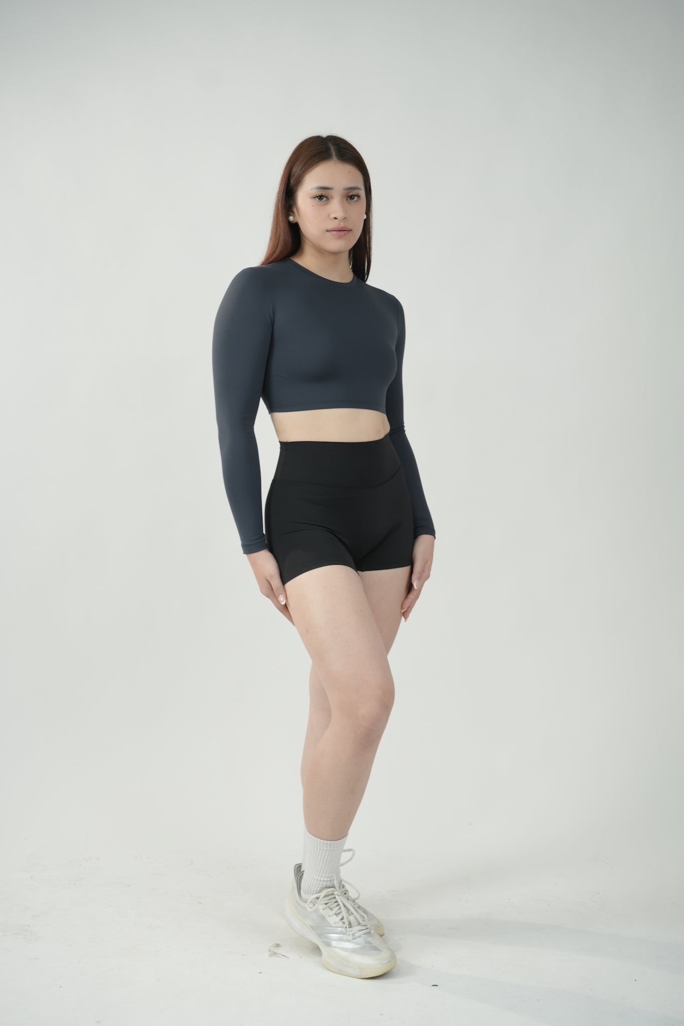 Cropped Long Sleeve in Slate