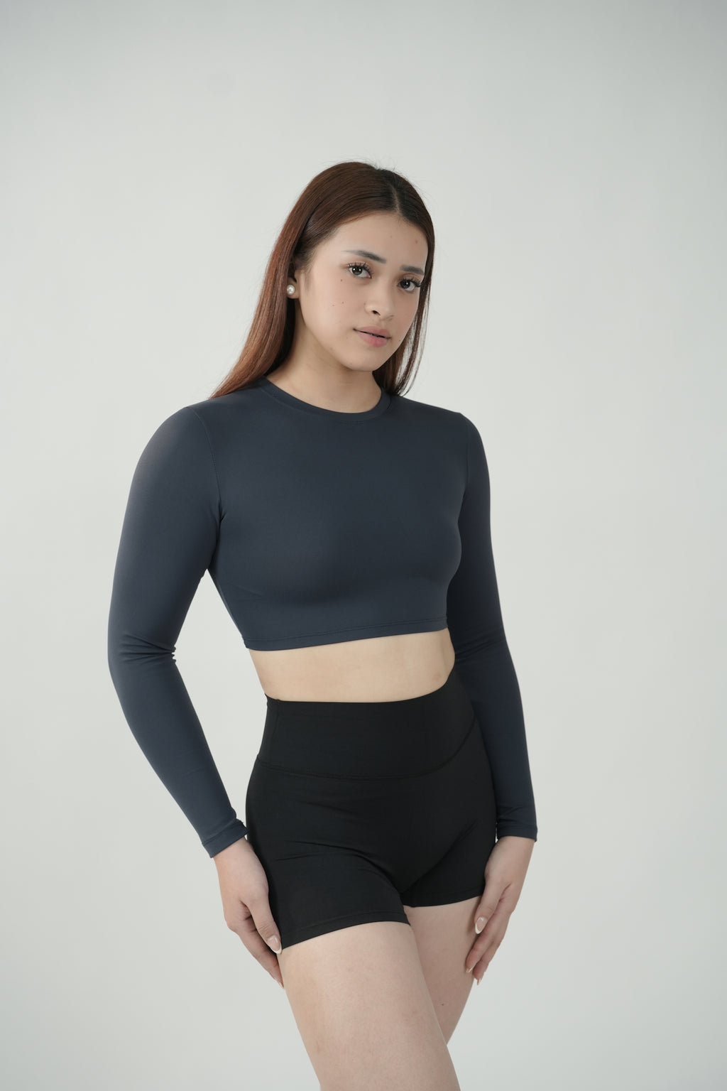 Cropped Long Sleeve in Slate