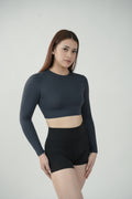 Cropped Long Sleeve in Slate