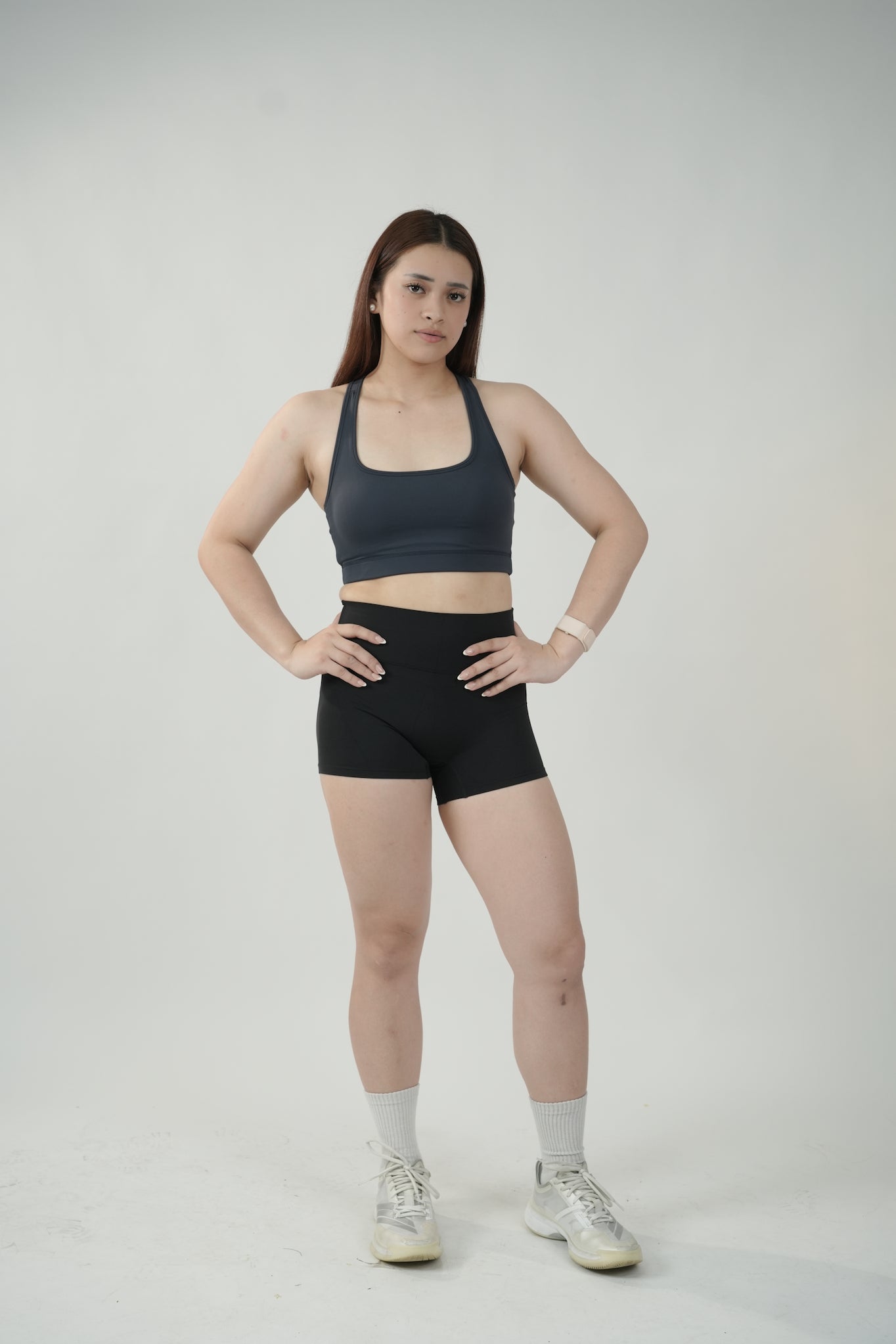 Racerback Sports Bra in Slate