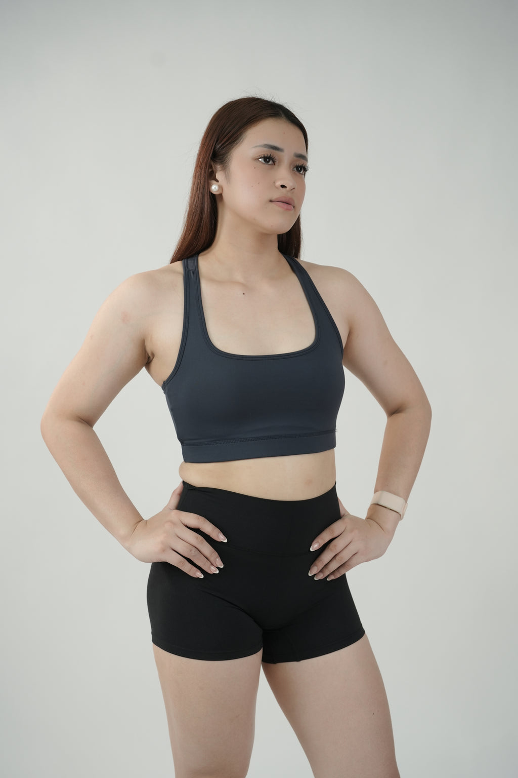 Racerback Sports Bra in Slate