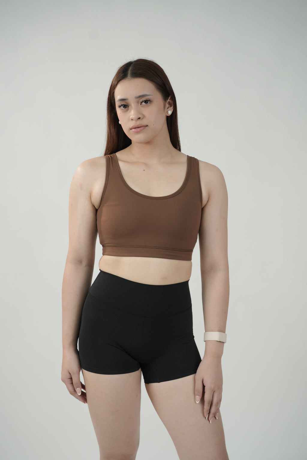 Scoopback Sports Bra in Espresso